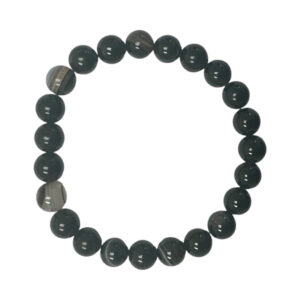 8mm Black Banded Agate Bracelet
